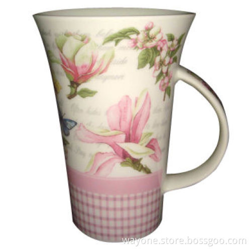 12oz Porcelain Mug with Wildflower Design, Available in Four Colors, Measuring Ø8.8 x 12.5cm